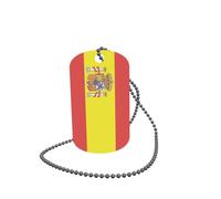 Dog Tag Plaque d'identification avec chaîne Drapeau Espagne 30 x 50 mm