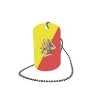 Dog Tag Plaque d'identification sur chaîne Drapeau Sicile 30 x 50 mm
