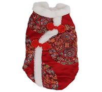 Dog Tang Suit Costume | Chinese New Year Festival Outfit for Small Dogs/Cats | Plush Material, Warm & Comfortable | Fits Teddy/Chihuahua/Pomeranian (S)