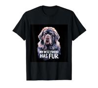 Dog Terre-Neuve en Disant Mes Meilleurs Amis Ont T-Shirt Graphique avec Valeur