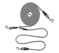 Dog Tie Out Cable - 600cm Reflective Duals Pet Lead Rope, Outdoor Training Running Walking Cable for 2 Dogs | Durablle Safety Line for Home Yard Garden Camping Outdoor Use