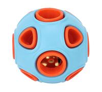 Dog Toy Ball,Interactive Pet Food Dispensing Toy Ball with Bell Sound,Dog Rubber Balls Bouncy Ball Pet Game Puzzle Ball Pet Chew Toy for Small Medium Large Dogs Cats (Blue Orange)
