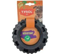 Dog Toy-Cronos Range-Occupation Dog Toy-Dog Tire-With Dog Treat Tank-Plant and Natural-15cm-Heavy Duty Toy-Made in Europe