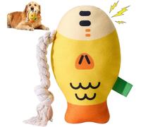 Dog Toy,Interactive Plush Squeaky Squeakers,Puppy Toy for Developing and Stimulating,Helps Relieve Anxiety,for Dogs and Puppies,Ballhead Fish,Yellow