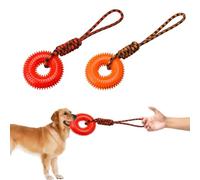 Dog Toys Squeaky, Spiky Ring Chew Toy, Indestructible Dog Toy for Aggressive Chewers Teething, Mental Stimulation, Rope for Puppy Play, Interactive Chewing, Outdoor Use, 45x13cm Blue Orange
