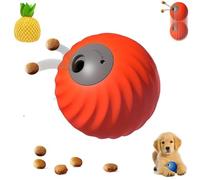 Dog Track Food Leaking Ball,Smart Touch Interactive Dog Toy,Pet Feeder Puzzle with 3 Kinds of Fun Fruit Cover,USB Rechargeable,Durable Pet Safe Design,for Small Or Medium Dogs (Orange, Pineapple)
