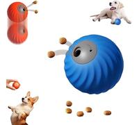 Dog Track Food Leaking Ball,Smart Touch Interactive Dog Toy,Treat Dispensing Dogs Puzzle Toy,Smart Jumping Ball for Small Or Medium Dogs,USB-C Rechargeable,Durable Design (Blue)
