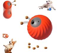 Dog Track Food Leaking Ball,Smart Touch Interactive Dog Toy,Treat Dispensing Dogs Puzzle Toy,Smart Jumping Ball for Small Or Medium Dogs,USB-C Rechargeable,Durable Design (Orange)