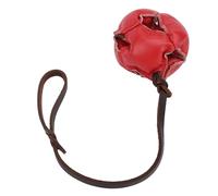 Dog Training Ball on Rope | Leather Chew Toy for Small/Medium Dogs | Activity Release & Anxiety Relief | Interactive Exercise & Reward Ball (Red)