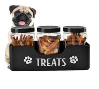 Dog Treat Container Airtight - Pot de stockage d'aliments pour animaux de compagnie, boîte scellée | Poubelle avec couvercle convient pour stocker des croquettes de biscuits collations