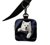 Dog Treat Pouch - Cute Puppy Pattern Snack Dispenser for Training | Polyester Fabric with Magnetic Closure, Portable Canine Feed Organizer & High Capacity Gear for Walking, Jogging, Hiking and Picnics