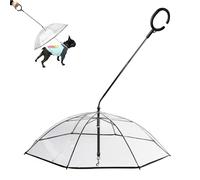 Dog Umbrella Leash - TPU Umbrella Rib 64cm Adjustable Pet Rain Umbrellä | C Shape Handle Dog Umbrellä, Rainproof Snowproof Walking Leash, Pet Weather Shield | for small medium dogs