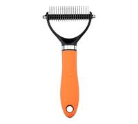 Dog Undercoat Brush - Stainless Steel 18cm Non Slip Pet Grooming Comb | De Shedding Tool, Dematting Rake, Hair Removal Brush Usages Puppy Cat Grooming Home Salon Travel Pet Care