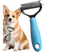 Dog Undercoat Rake - Double Sided Dematting Grooming Tool, Pet Hair Removal | Dog Undercoat Brush for Pets Cats Indoor Outdoor Home Salon Bath Time