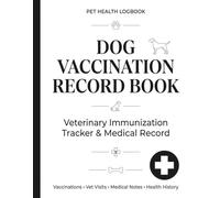 Dog Vaccination Record Book: Pet Health Logbook for Veterinary Immunization Tracking, Vet Visits, Medical Notes & Puppy Vaccine Records