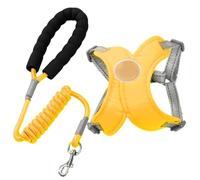 Dog Vest Harness, Nylon Dog Harness with Leash, Comfortable Pet Walking Leader, Adjustable Outdoor Puppy Training Gear for Nighttime Walks and Daily Adventures, Yellow
