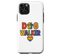Dog Walker LGBTQ Rainbow Paw Heart Coque pour iPhone 11 Pro