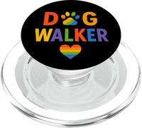 Dog Walker LGBTQ Rainbow Paw Heart PopSockets PopGrip pour MagSafe