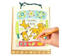 Dog Wall Calendar - Aesthetic Yearly Planner with 12-Month Doodle Puppy Illustrations, Cute Monthly Organizer for Home, Workplace, Apartment, Bedroom, School, Nursery, Shop Display