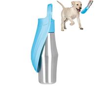 Dog Water Bottle, 27oz Stainless Steel Dispenser, 2-in-1 Travel Bowl, Leakproof Twist Cap, Easy Carry Handle, Easy to Clean and Reuse, Quick Hydration Design, Perfect for Camping, Hiking