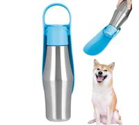 Dog Water Bottle - 750ml Portable Stainless Steel Drinking Feeder with Built-in Bowl for Walking Hiking Camping Outdoor, Leak-Proof Pet Hydration Container for Dogs and Cats, Easy Carry Travel Use