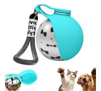 Dog Water Bottle for Walking, 2-in-1 Portable Dog Travel Water Bottle with Foldable Silicone Bowl, Leak Proof Stainless Steel Pet Water Dispenser for Small Dogs Hiking & Outdoor Trips (C)