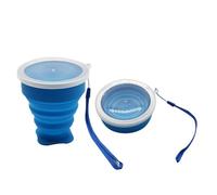 Dog Water Bottle, Gobelets pliants de qualité Alimentaire, Tasse d'eau de Voyage en Silicone rétractable coloré Portable for l'extérieur(Blue)