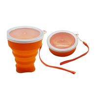 Dog Water Bottle, Gobelets pliants de qualité Alimentaire, Tasse d'eau de Voyage en Silicone rétractable coloré Portable for l'extérieur(Orange)