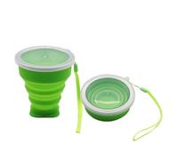 Dog Water Bottle, Gobelets pliants de qualité Alimentaire, Tasse d'eau de Voyage en Silicone rétractable coloré Portable for l'extérieur(Green)