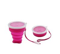 Dog Water Bottle, Gobelets pliants de qualité Alimentaire, Tasse d'eau de Voyage en Silicone rétractable coloré Portable for l'extérieur(Pink)