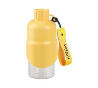 Dog Water Bottle, Leak-Proof Portable Wide Sink Water Dispenser with Rotatable Outlet, Lightweight Material with Trendy Printing and Rope, Ideal for Puppies, Kittens, Small Medium Large Breeds