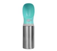 Dog Water Bottle, Pet Water Dispenser, Leak-Proof 400ml Stainless Steel and ABS Travel Cup for Hiking, Walking, Camping, Road Trips, Beach, Backpack, Car, Outdoor Use, 289g