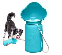 Dog Water Bottle, Portable Foldable Pet Dispenser, Leak Proof Silicone Pet Water Container, High Temperature Puppy Drink Flask for Hiking, Camping, Outdoor, 9.25x4.33x3.15 inches