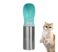 Dog Water Bottles, Stainless Steel Dispenser, 3.74x11.61x27.56 inches, 400ml Spill Proof Portable, Water Cup for Puppy, Travel, Hiking, Beach, Road Trip, Car, Walking and Camping