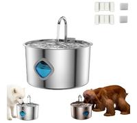 Dog Water Fountain, Stainless Steel Water Fountain for Dogs with A Large 3.2-Liter Capacity Visual Water Level & Quadruple Filtration Suitable for Dogs Cats (Water Dispenser)