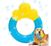 Dog Water Toy, Donut-Shaped Floating Dog Swim Toy, Interactive Pet Chew Fetch Supply, Summer Pool Play Toys, Ideal for Swimming, Outdoor Park, Backyard, Beach, Boredom Reliefs, 11.7x9.9cm Blue Yellow