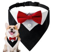 Dog Wedding Bandana Collar | 18x13x1cm Adjustable Dog Collar Bandana Bow Tie,Sophisticated Craftsmanship Dogs Wedding Bow Tie, Neck Scarf for Medium to Large Dogs, Ideal for Parties
