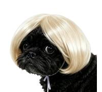 Dog Wig - Funny Realistic Bob Bangs, Adjustable Small Pet Puppy Costume