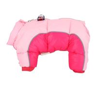 Dog Winter Clothes with Back Zipper | 4 Leg Windproof & Warm Coat for Small Medium Large Dogs | Reflective Pink Pet Apparel for Walking/Outdoor (10#)