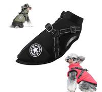 Dog Winter Coat, 3 in 1 Winter Jacket for Dogs, Furry Dog Jacket with Harness, Waterproof Windproof Pet Snow Jackets for Small Medium Large Dogs (Black,Small)