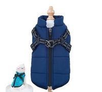 Dog Winter Coat with Harness, Dog Winter Coat with Harness, 3 in 1 Cold Jacket Zipper, Waterproof Windproof Dogs Snow Jacket for Small Medium Large Dogs (Royal Blue,XX-Large)