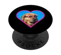 Dog with Swimming Goggles Funny Golden Retriever Meme Pool PopSockets PopGrip Adhésif