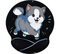 Dog033 Wrist Rest Pad,Ergonomic Mouse Pad with Memory Foam,Non-Slip Rubber Mouse Wrist Support Mat for Working Games 25 x 23 cm