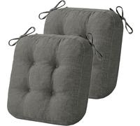 DOGACA Coussin de Chaise Carrés Lot de 2/4/6, Galette de Siège Antidérapant avec Attaches for Cuisine, Salle à Manger, Bureau, Bar, Jardin, Intérieur et Extérieur(3,2pcs:35x35cm)