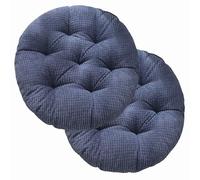 DOGACA Galette de Chaise Rond, Coussin de Chaise Velours Côtelé, Lavable de Coussin Chaise, Coussin Exterieur, Coussin Chaise Epais Tatami, for Intérieur Extérieur Jardin(1,2pcs:40cm/16in)