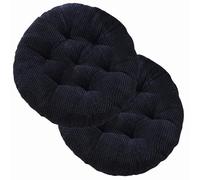 DOGACA Galette de Chaise Rond, Coussin de Chaise Velours Côtelé, Lavable de Coussin Chaise, Coussin Exterieur, Coussin Chaise Epais Tatami, for Intérieur Extérieur Jardin(5,2pcs:40cm/16in)