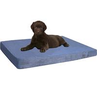 Dogbed4less orthopédique Gel de refroidissement en mousse visco-élastique Lit pour chien pour animal domestique, étanche Liner avec housse en daim Gris et extra Bonus boîtier externe - 7 tailles, 37"X27"X4" Medium Large, MicroSuede in Gray