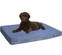 Dogbed4less orthopédique Gel de refroidissement en mousse visco-élastique Lit pour chien pour animal domestique, étanche Liner avec housse en daim Gris et extra Bonus boîtier externe - 7 tailles, 35"X20"X4" Small Medium, MicroSuede in Gray