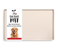 DogBuddy Tapis Alimentaire pour gamelles de Chiens, Tapis imperméable et antidérapant en Silicone avec Bords Hauts pour sols, pour Aliments et Eau, Essentiels pour Chiots (S : 48 x 30,5 cm, Vanille)