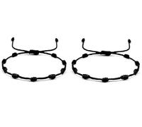 Doge Buri Nazar Dhaga Lot de 2 bracelets de cheville en forme de chapelet avec perles nouées, taille réglable, doux pour la peau, pour hommes, femmes, filles, garçons